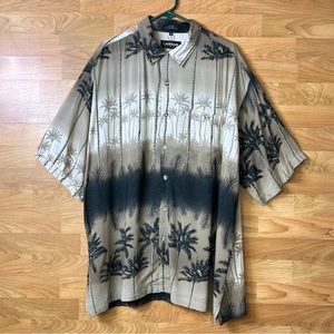 Caribbean Blues Size 2X Short Sleeve Button Front Short w/1 Chest Pocket